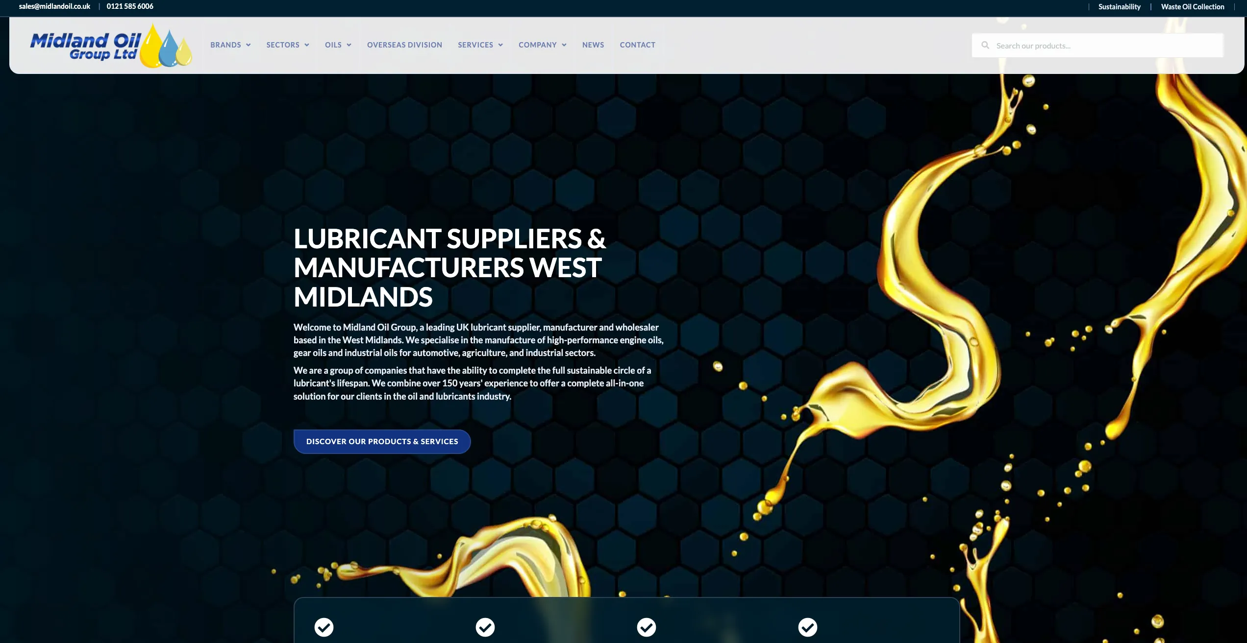 The previous Midland Oil homepage, before our rebuild